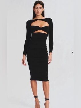 Naked Wardrobe Black Cutout Bodycon Dress - Size M